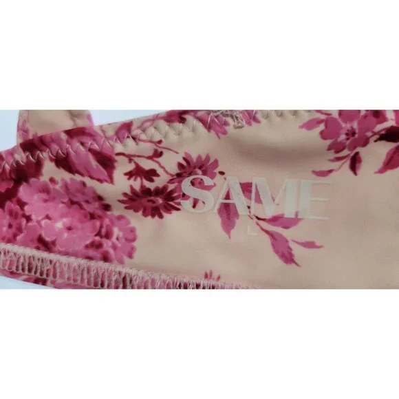 SAME LOS ANGELES BIKINY TOP LARGE WOMENS WHITE/PINk UNDERWIRE FRENCH FLORAL SWIM